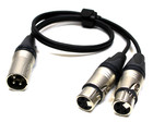 Lase 1 5ft Y Cable W  Neutrik One Nc3mxx 3-pin Xlr Male To Two Nc3fxxx Female