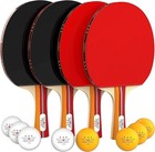 Professional Ping Pong Paddle Sets  2 Paddle Or 4 Paddle Table Tennis Set Wit   