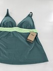 Nike Swim Tankini Top Adjustable Straps Green Colorblock Athletic Swimsuit Sz S