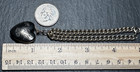 Antique 7 25  Chain Bracelet With Whitby Jet  Engraved Heart Pendant H116