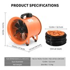 12  extractor Fan Blower Portable With 5m Duct Hose Exhaust Ventilator 520w 16ft