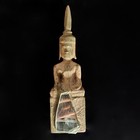 Vintage Laos Buddha Statue Teak Wood Sculpture Siddhartha Gautama Meditation Art