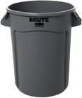 Rubbermaid Commercial 263200gy Round Brute Container Plastic 32 Gal Gray
