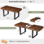 Extendable Dining Table 63 -79  Wood Farmhouse Table Walnut