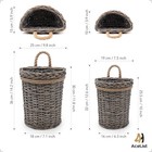 2-pack Woven Wicker Wall Hanging Baskets  Grey Willow Wall Pocket Decor For F   