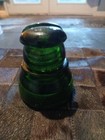 Vintage Green Glass Insulator Postal Chipped
