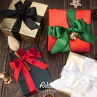 Black Double Faced Satin Ribbon 1-1 2    X Continuous 25 Yards use For Bows Bouqet