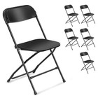 Lot Of 6 Plastic Commercial Wedding Quality Stackable Folding Chairs Party Black