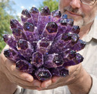 2lb large Dark Purple Amethyst Geode Cluster Natural Quartz Crystal Healing Deco