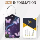 3 Pack Luggage Tag For Suitcase  Unique Leather Travel Shining Butterfly Flower