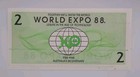 1988 Australia  2  two  Aud Dollars World Expo Brisbane 1988 Banknote Unc