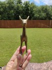 Vtg Solid Brass Deer Fawn 5  Tall Figure Figurine
