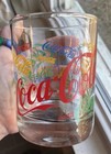Vintage 1987 12oz Multi-colored Coca Cola    whiskey    Glass Made Indiana Glass Co 