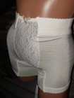 Vtg Silky Nylon Llpg Long Leg Panties Girdle Lace Tear Drop Panel 34 Open Back