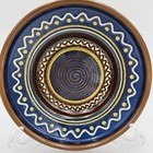 Austrian Heimatwerk Terracotta Fork Art Swirled Dotted  7 5    Wall Hanging Bowl