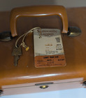 Vtg Samsonite Train Case Shwayder Bros  Style 4612 Brown Hard Case W  Mirror key