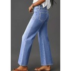 Nwt Womens Wide Leg Jeans High Waist Stretchy Denim Pants Trendy Patch Pocket 16