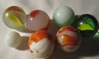 Lot   10 1940 s - 1950 s Vintage Boy Man Toy Game Glass Art Marbles 6 Total 1  