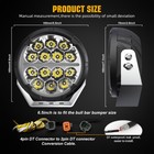 Pair 7  Inch Round Off Road Spot Beam Led Driving Lights Dual Color Drl Truck