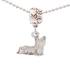 Skye Terrier Lovers Charm On Pawprint Slider For Bracelet Or Necklace