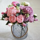 Rose Peony Bouquet Fake Flower Artificial Silk Floral Bridal Party Home Wedding