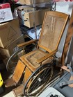 Vintage Wicker Wooden Wheelchair