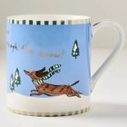 Anthropologie Caroline Holiday Creature Comforts Mug Dog Dachshund Christmas New