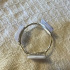 Esso Logo Advertising Wire Bangle Bracelet Silver Tone White Red Blue Gas   Oil