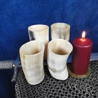 Viking Drinking Horn Shot Glasses Ale Beer Vodka Whiskey Drinkware Set Of 4