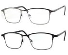 Premium Quality Metal Frame Rectangular Clear Lens Reading Glasses Spring Hinge