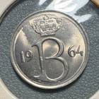 1964 Belgium 25 Centimes - Dutch Text - Excellent Condition