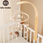 I Baby Wooden Mobile Rabbit Bed Bell Crib Hanging Toy Rattle Holder