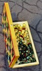 Vintage Russian Folk Art Hand Painted Chess Set  Khokhloma Floral Design