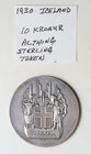 1930 Iceland Sterling Silver 10 Kronur Althing King In Thule Coin