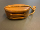 Wooden Double Pully Block W  Rope Sailing Ship Nautical Theme Decor Oak Vintage