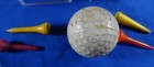 Antique Vintage  Golf Ball   mesh  4 Vintage Golf Tees Display Box