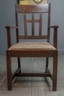 Antique Arts   Crafts Mission Stickley  quarter Sawn  oak Slat Back  arm Chair