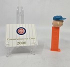 2000 Chicago Cubs Card Charlie Brown  Cubs Hat Pez Dispenser Orange Stem W feet