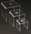 T z Tagz Brand New Clear Acrylic Risers 2 3 4 Inch Showcase Display Stands 6 Pc
