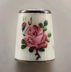Norway David Andersen Guilloche Enamel Sterling Silver Roses Thimble Anderson