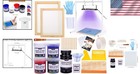 Screen Printing Kit 4 Color Ink 2 Frames Squeegees For T-shirts Art Diy