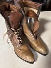 Antique Victorian Edwardian Womens Leather Lace Boots Shoes Heels - Lochman Mfg 