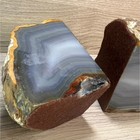 Natural Agate Geode Bookends Set Stone Crystal Decor Heavy Duty