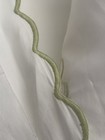 Nip 400tc Made In  Italy Classic Chain Scallop White green Embroidery King Sham