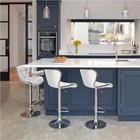 Counter Height Bar Stool With Shell Back Height Adjustable Swivel Set Of 2