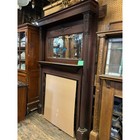 Antique Wood Fireplace Mantel With Mirror   Carved Details     91    X 60   