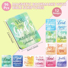 96 Pieces Bible Verse Magnetic Bookmarks 16 Styles Christian Magnet Book Markers