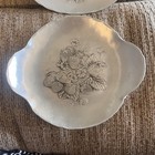 Vintage Wendell August Forged Silver Strawberry Dishes Plate Set Of 2 