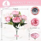 Artificial Peony Flower Silk Peonies Bouquet 4 Bundles Fake Flowers Bulk For    