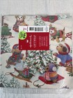 Vintage Hallmark Christmas Gift Wrap Lot Of 3 Puppy Sled Tree Snow Made In Usa